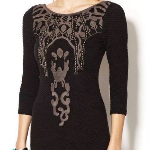 Free People Studded Bodycon Medium Black Dress - Picture 2 of 8